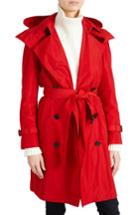 Women's Burberry Amberford Taffeta Trench Coat With Detachable Hood Us / 48 It - Red