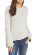 Women's Halogen Bell Sleeve Rib Sweater - Grey