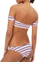 Women's Topshop Stripe Bikini Bottoms Us (fits Like 0-2) - White