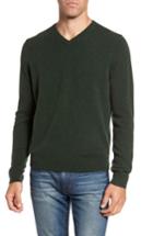 Men's Nordstrom Men's Shop Cashmere V-neck Sweater - Green