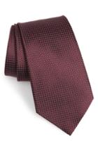 Men's Ermenegildo Zegna Check Silk Tie, Size - Burgundy