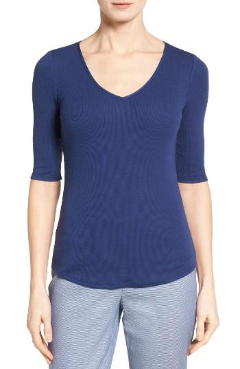 Women's Nordstrom Collection Rib Knit Cotton Blend Top