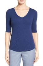 Women's Nordstrom Collection Rib Knit Cotton Blend Top