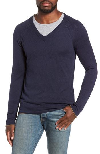 Men's Mills Supply Salinas Cash V-neck Sweater - Blue