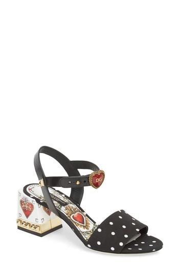 Women's Dolce & Gabbana Sacred Heart Sandal Us / 37.5eu - Black