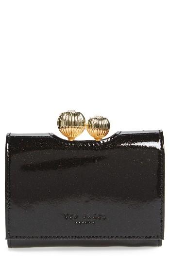 Women's Ted Baker London Delisa Glitter Kiss Lock Leather Wallet -