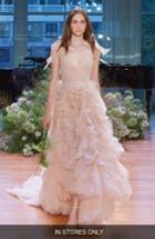 Women's Monique Lhuillier Ballad Surplice Tulle & Organza High/low Gown, Size In Store Only - White