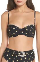 Women's Onia X We Wore What Ace Balconette Bikini Top - Black
