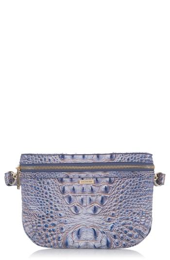 Brahmin Croc Embossed Leather Belt Bag - Blue
