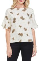 Women's Vince Camuto Paisley Elbow Sleeve Top - Ivory