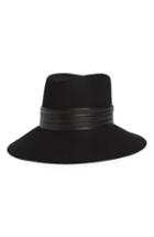 Women's Saint Laurent Nina Fur Felt Hat - Black