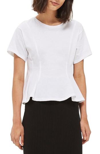 Women's Topshop Corset Seam Tee Us (fits Like 2-4) - White