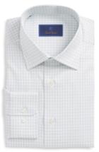 Men's David Donahue Regular Fit Check Dress Shirt - 34/35 - Green