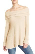 Women's Free People 'strawberry Fields' Off The Shoulder Sweater, Size - Ivory