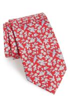 Men's Salvatore Ferragamo Floral Print Silk Tie, Size - Red