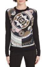 Women's Tory Burch Silk Front Sweater - Blue