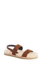 Women's Saint Laurent Nu Pieds Genuine Shearling Lining Slingback Sandal Us / 37eu - Brown