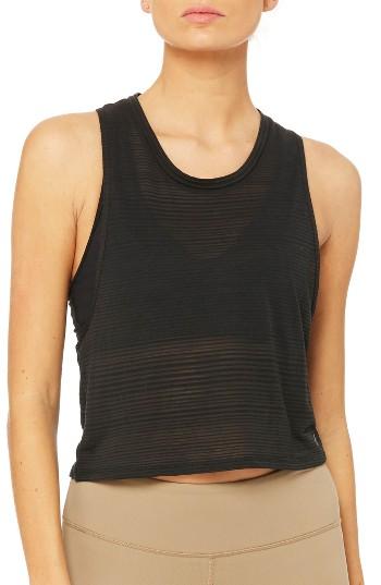Women's Alo Track Crop Tank - Black