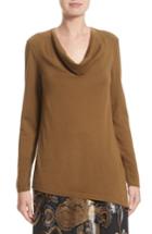 Women's Lafayette 148 New York Asymmetrical Cowl Neck Sweater - Brown