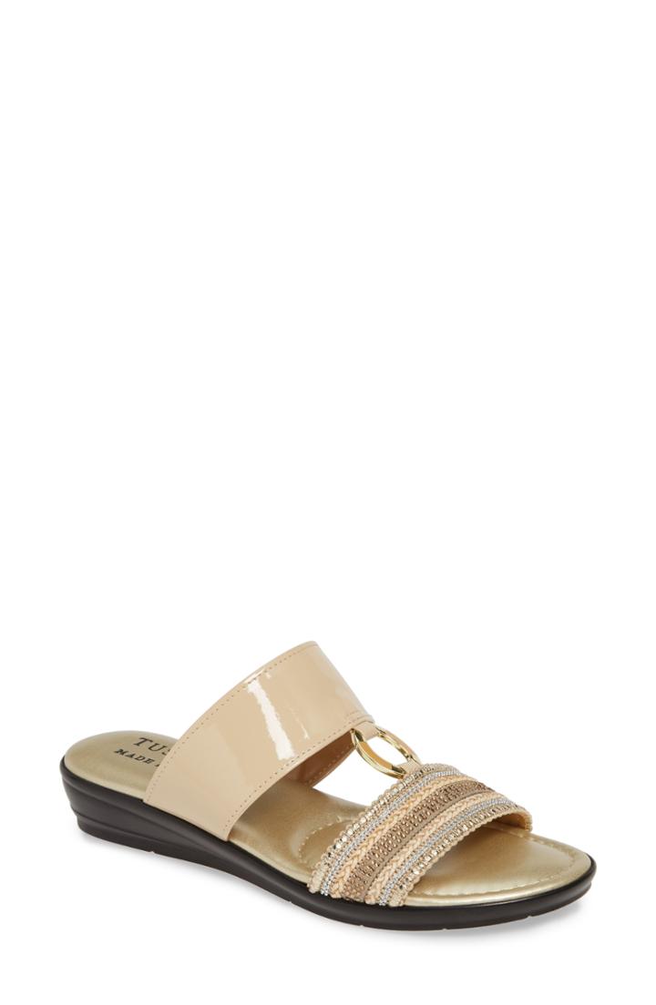 Women's Tuscany By Easy Street Sonnet Slide Sandal .5 M - Beige