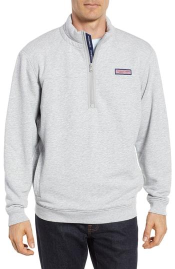 Men's Vineyard Vines Sailstitch Regular Fit Quarter Zip Pullover - Grey