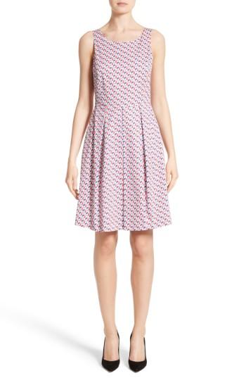 Women's Armani Collezioni Print Cotton Fit & Flair Dress Us / 44 It - Red
