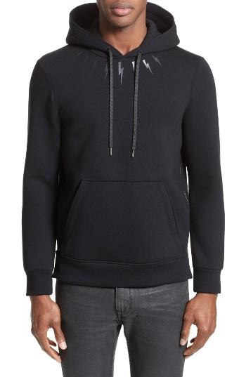 Men's Neil Barrett Thunderbolt Side Zip Hoodie