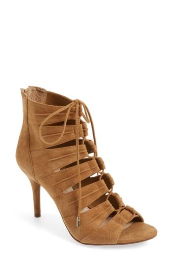 Women's Jessica Simpson 'mahiri' Ghillie Open Toe Bootie .5 M - Brown