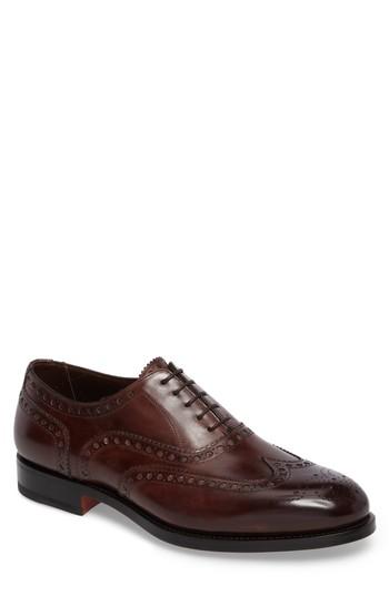 Men's Santoni Garrick Wingtip .5 D - Brown