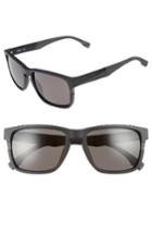 Men's Boss 57mm Sunglasses - Matte Black/ Brown Grey