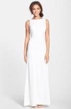 Women's Dessy Collection Crepe Trumpet Gown - Ivory