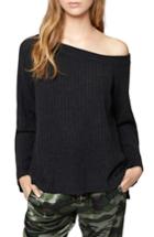 Women's Sanctuary Aurelia One-shoulder Sweater - Black