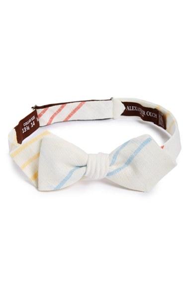 Men's Alexander Olch Stripe Linen Bow Tie