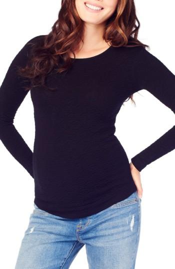 Women's Ingrid & Isabel Textured Knit Maternity Sweater - Black