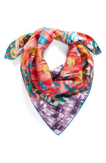 Women's Mantero Cinque Terre Square Silk Scarf, Size - Red