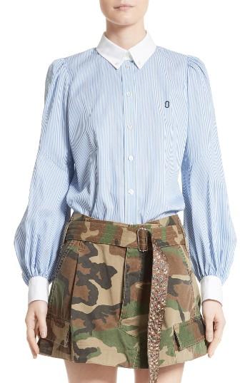 Women's Marc Jacobs Stripe Bishop Sleeve Blouse