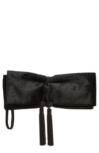 Badgley Mischka Carbon Velvet Clutch - Black