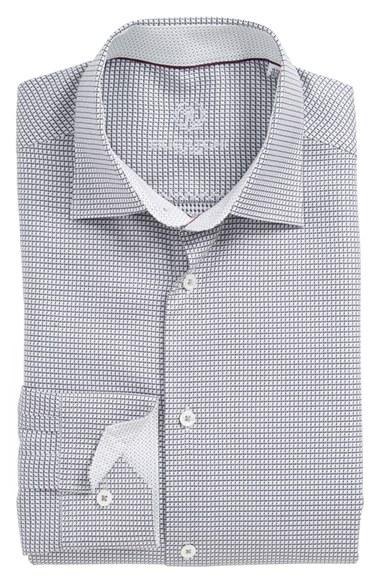 Men's Bugatchi Trim Fit Check Dress Shirt .5 - Black