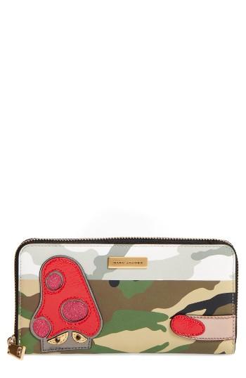 Women's Marc Jacobs Camo Leather Wallet -