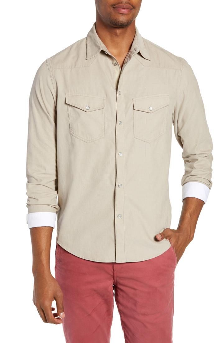 Men's Rag & Bone Beck Slim Fit Corduroy Sport Shirt - Beige