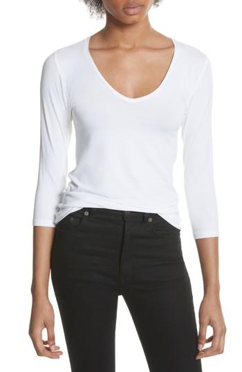 Women's Majestic Filatures Flat Edge V-neck Tee - White