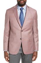 Men's Hart Schaffner Marx New York Classic Fit Windowpane Wool Sport Coat R - Coral