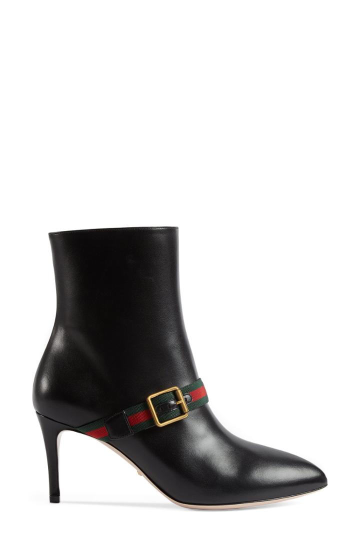 Women's Gucci Sylvie Strap Ankle Boot .5us / 38.5eu - Black