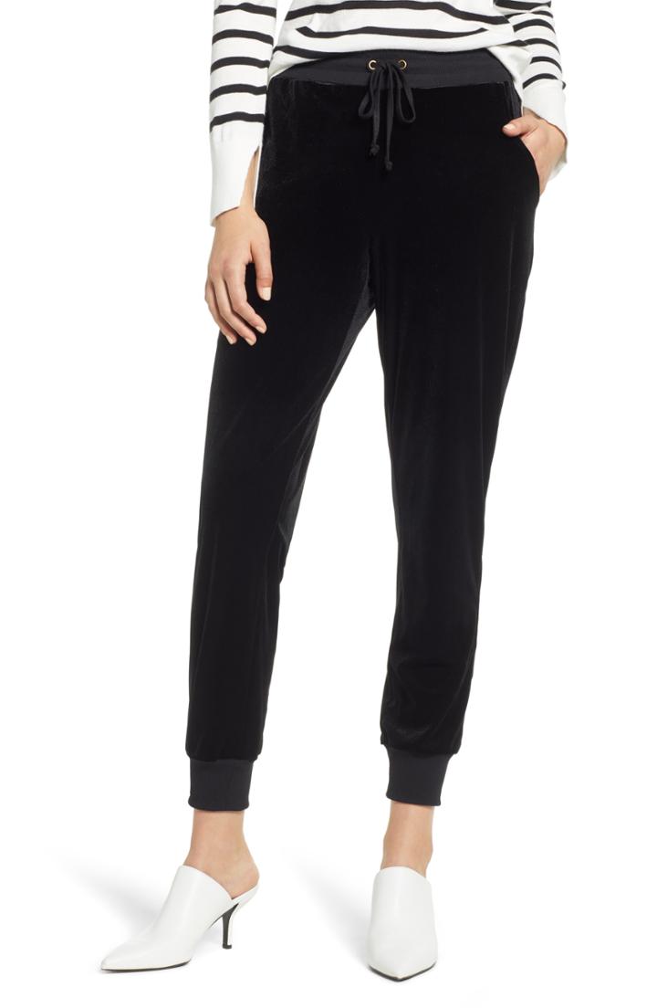 Women's Halogen Velvet Jogger Pants - Black