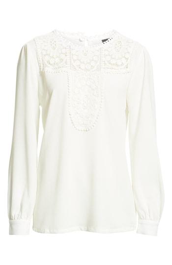 Women's Halogen Lace & Crepe Blouse