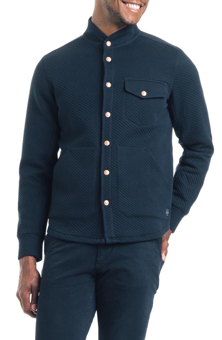 Men's Good Man Brand Twill Quilted Slim Fit Shirt Jacket - Blue