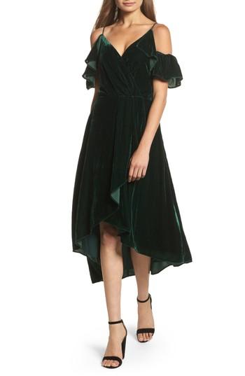 Women's Chelsea28 Cold Shoulder Velvet Midi Dress