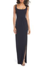 Women's Katie May Open Back Scoop Neck Gown - Blue