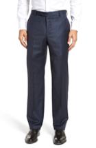 Men's Hickey Freeman Classic B Fit Flat Front Solid Wool Trousers R - Blue