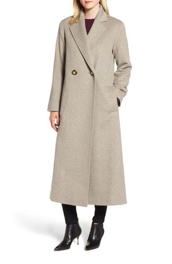 Women's Fleurette Long Double Breasted Loro Piana Wool Coat - Beige